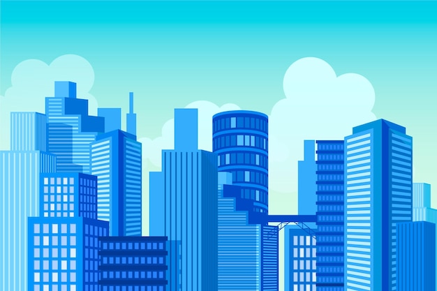 Urban city background for video conferencing