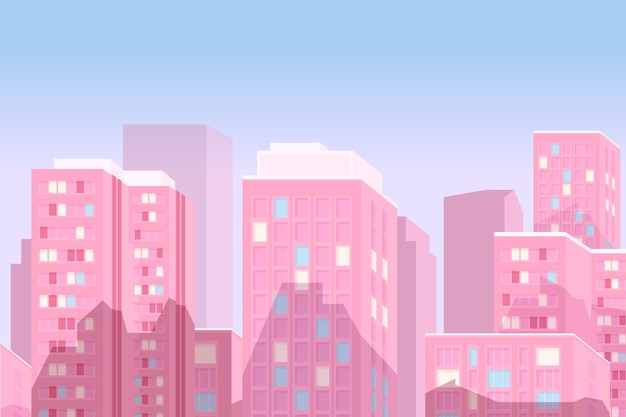 Free Vector urban city - background for video conferencing