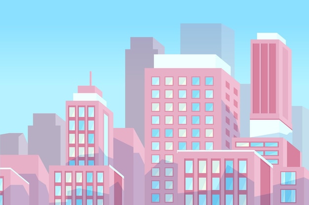 Free Vector urban city - background for video conferencing