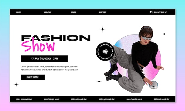 Free Vector urban fashion landing page  template