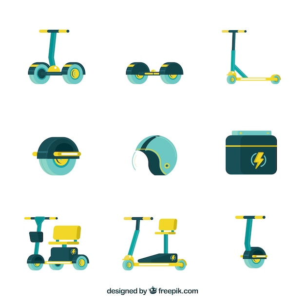 Free Vector urban scooters with flat design