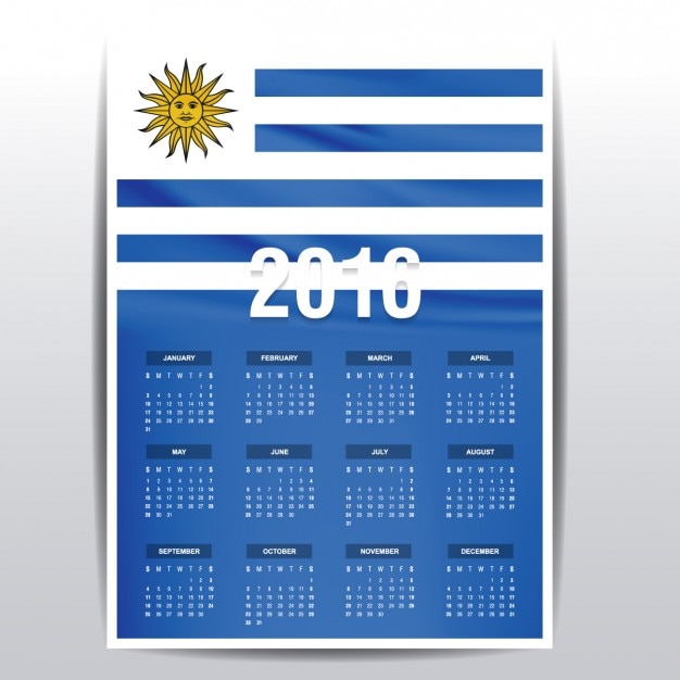 Uruguay calendar of 2016