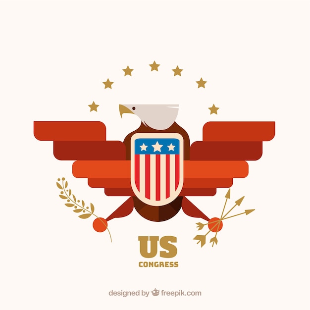 Free Vector us congress symbol with flat design