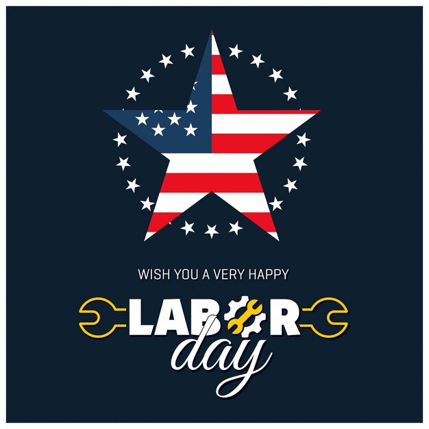 Us labor day illustration with star