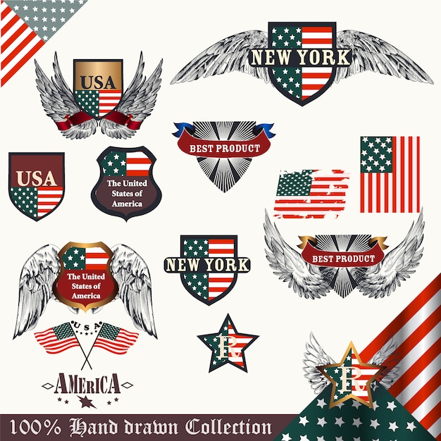 Free Vector usa elements collection