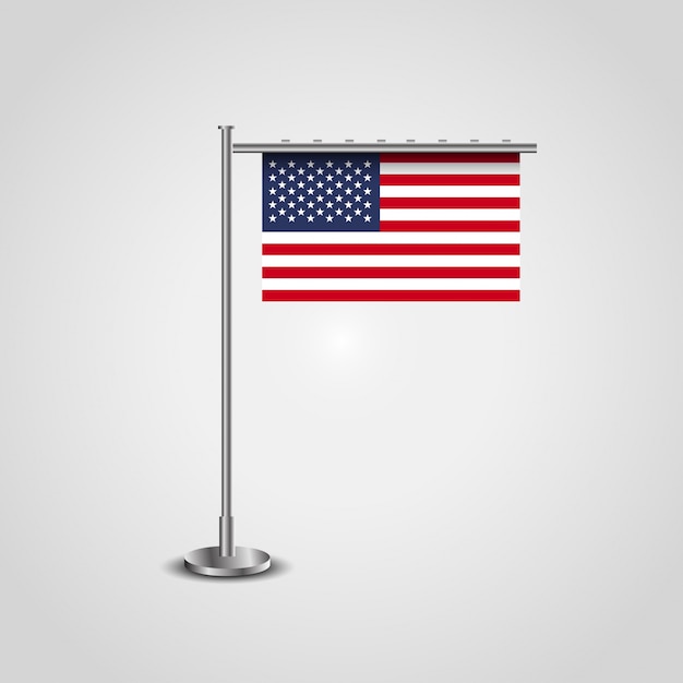 Free Vector usa flag with stand.