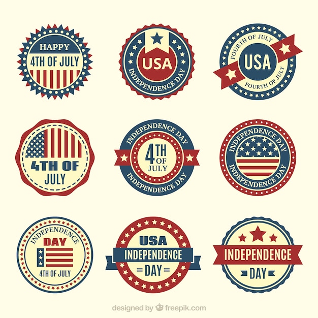 Usa independence day badge collection