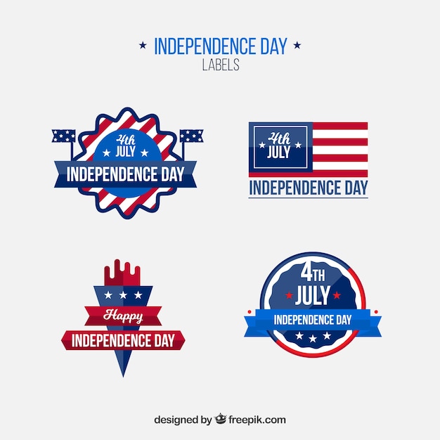 Free Vector usa independence day badge collection