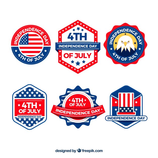 Usa independence day badge collection