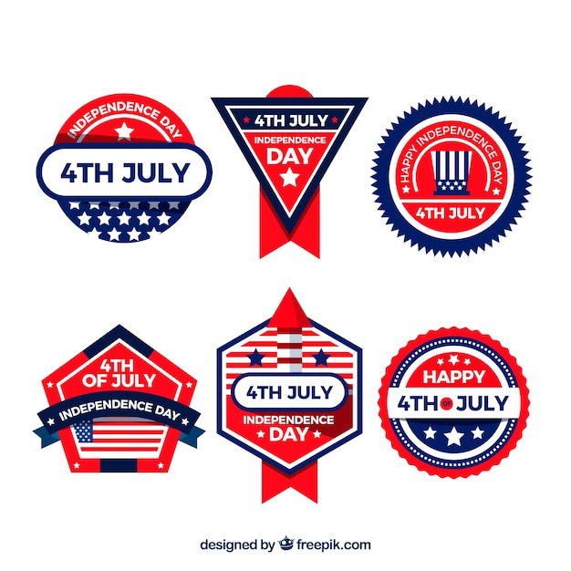 Usa independence day badge collection