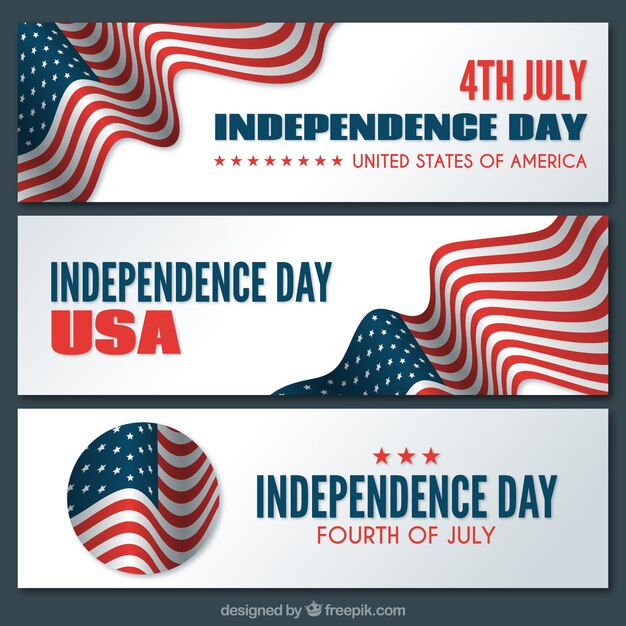 Usa independence day banner with flag