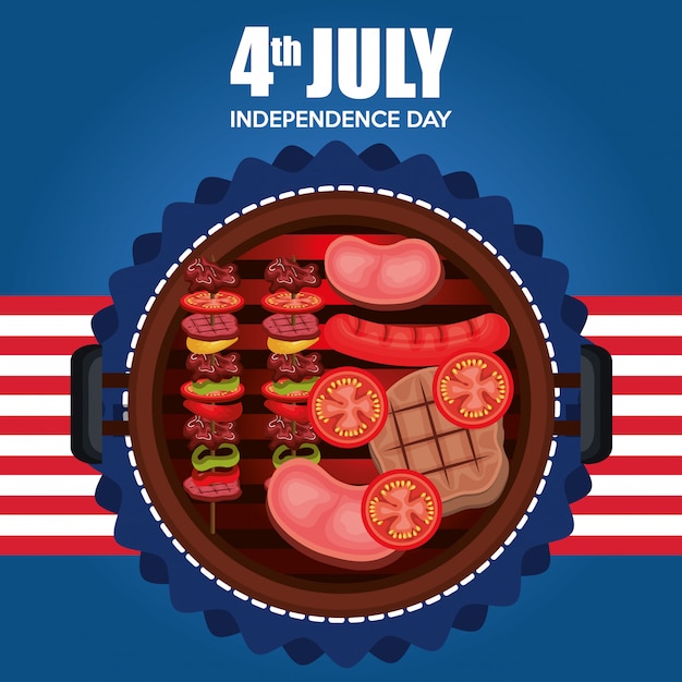 Free Vector usa independence day barbeque party