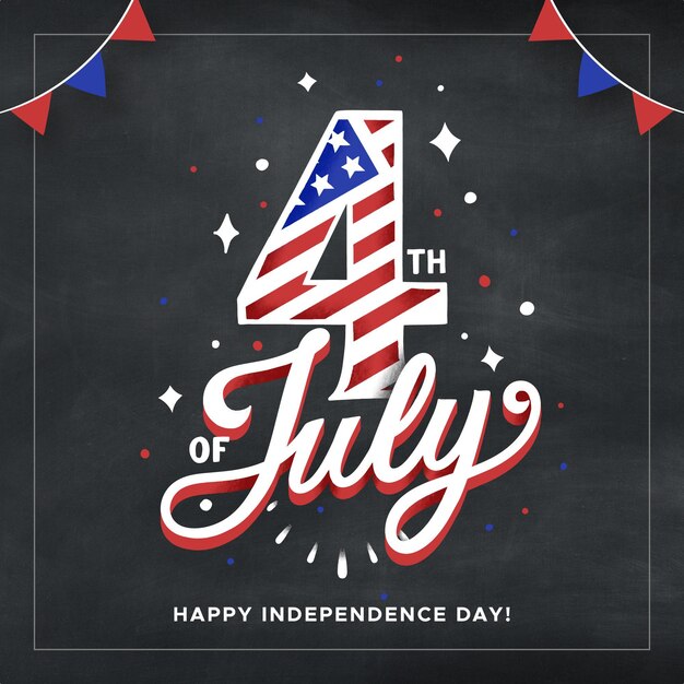 Usa independence day lettering