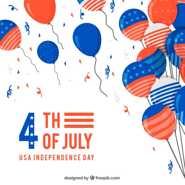 Usa independence day with flat balloons