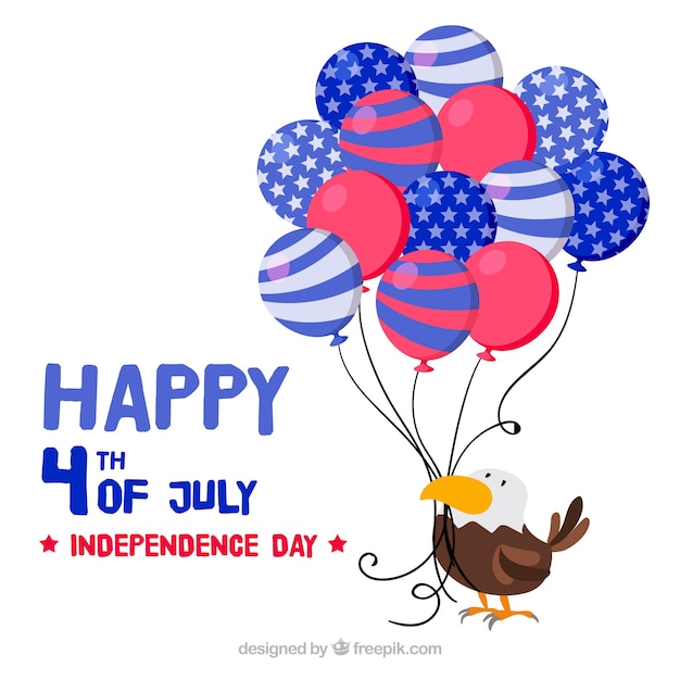 Usa independence day with flat balloons