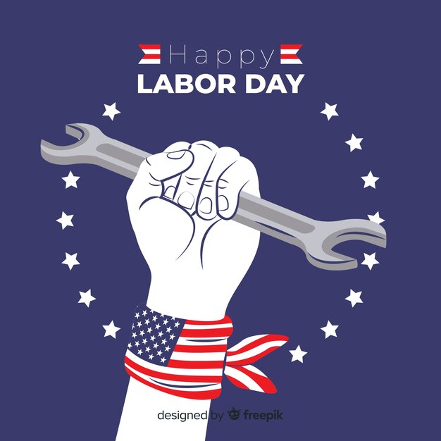 Usa labor day background in flat style