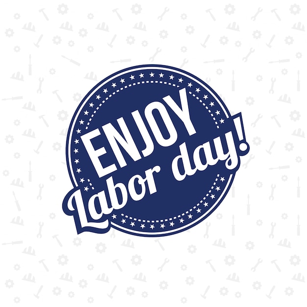 Free Vector usa labor day blue badge design