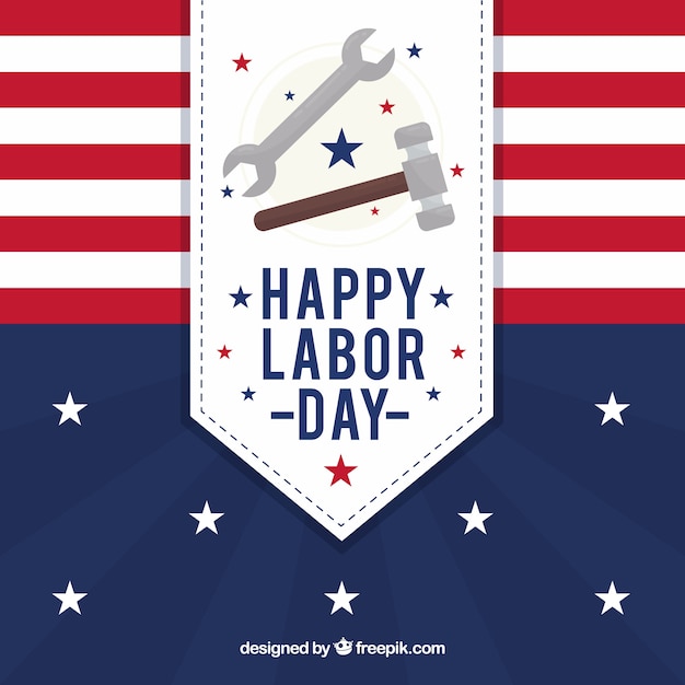 Free Vector usa labor day composition with flat design