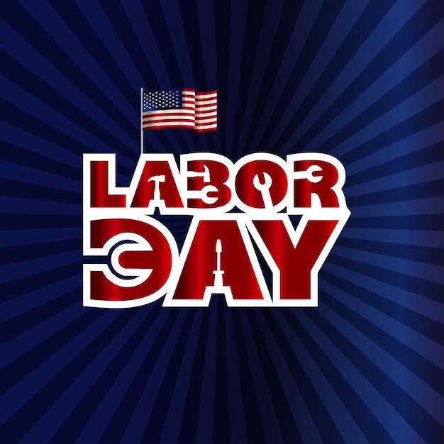 Usa labor day design in retro style