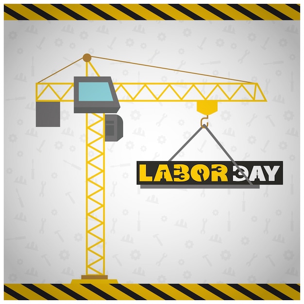 Free Vector usa labor day design with construction conept