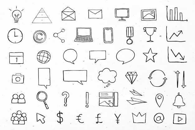 Useful business icons for marketing black collection