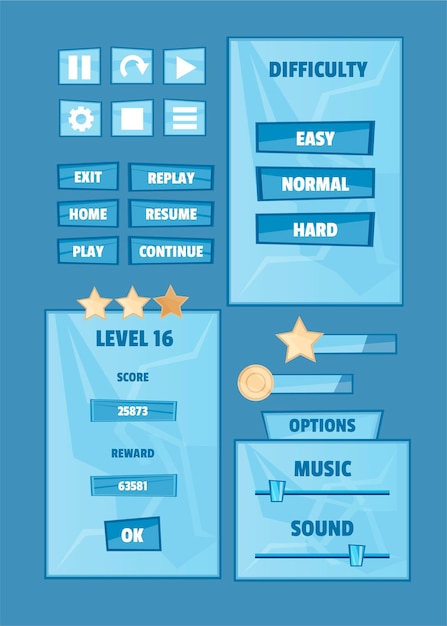 Free vector user interface design elements