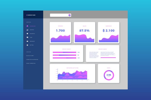 User panel infographic dashboard template