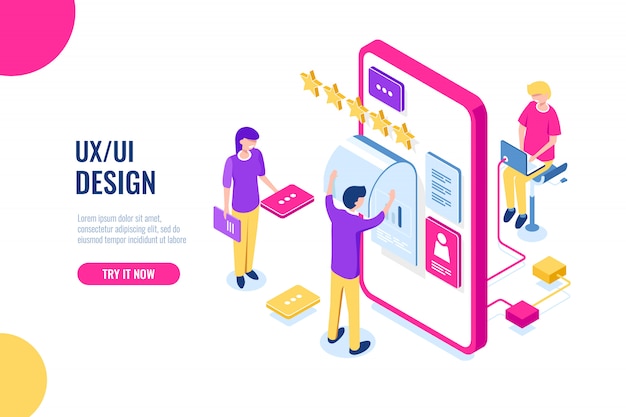 UX UI Design, mobile development application, user interface building, mobile phone screen