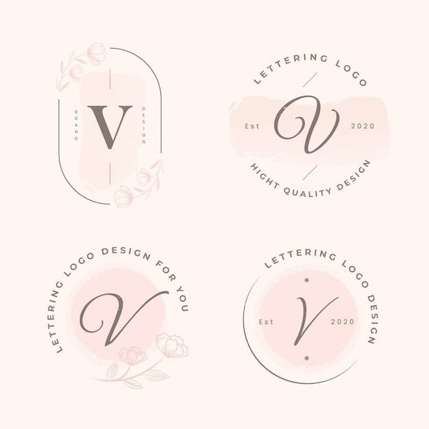 Free Vector v logo collection