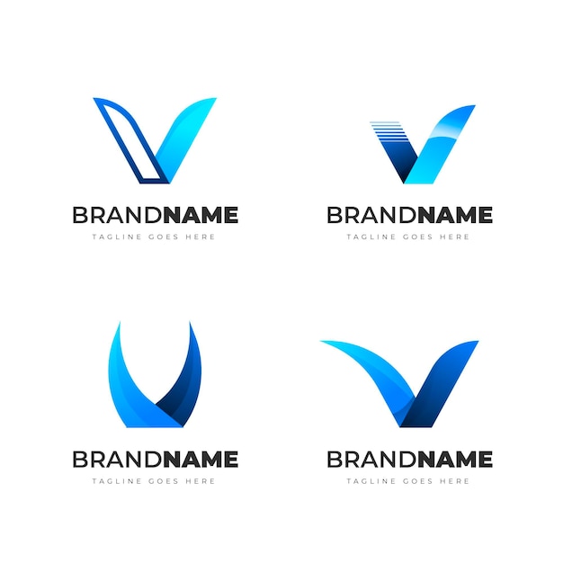 Free vector v logo collection