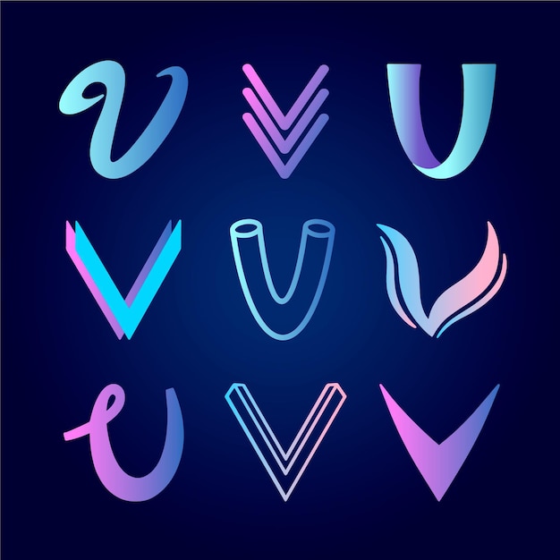 Free vector v logo collection