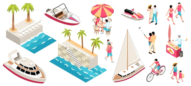 Free Vector vacation sea color set