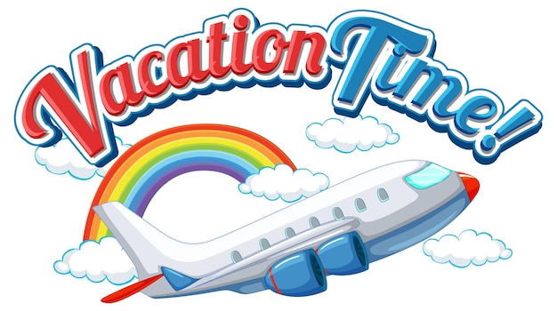 Free vector vacation time text banner