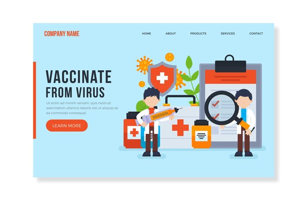 Vaccinate from virus landing page