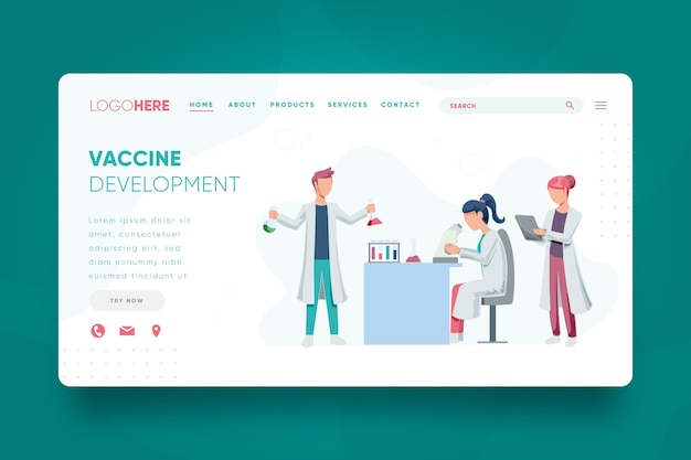 Free Vector vaccine development concept