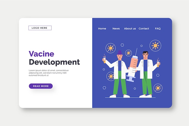 Vaccine development landing page template