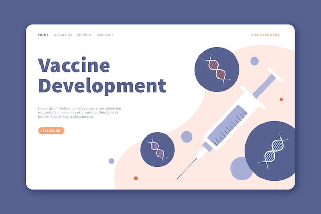 Free vector vaccine development landing page