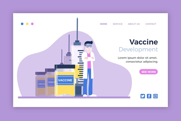 Free vector vaccine development landing page