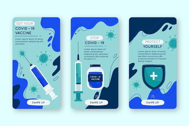 Free Vector vaccine instagram stories collection