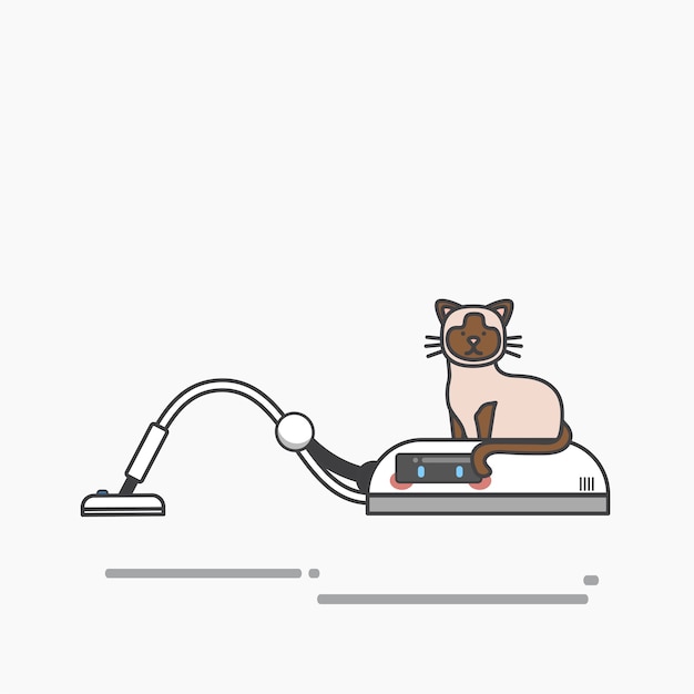 Free Vector vacuum and cat 