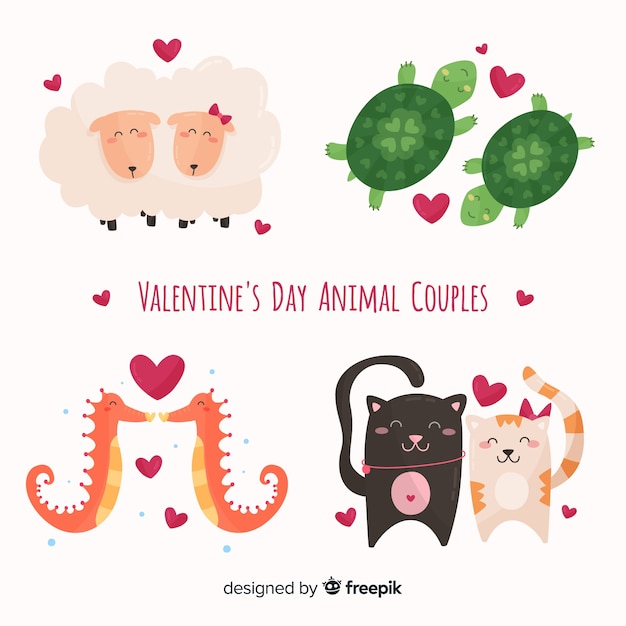 Valentine animal couple collection