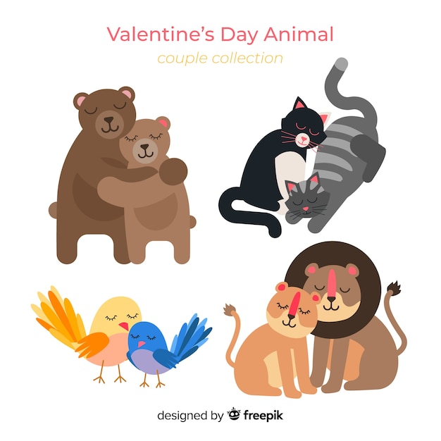 Valentine animal couple pack