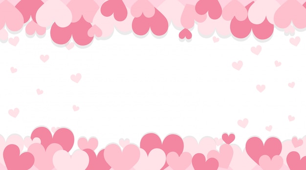 Valentine background with pink hearts