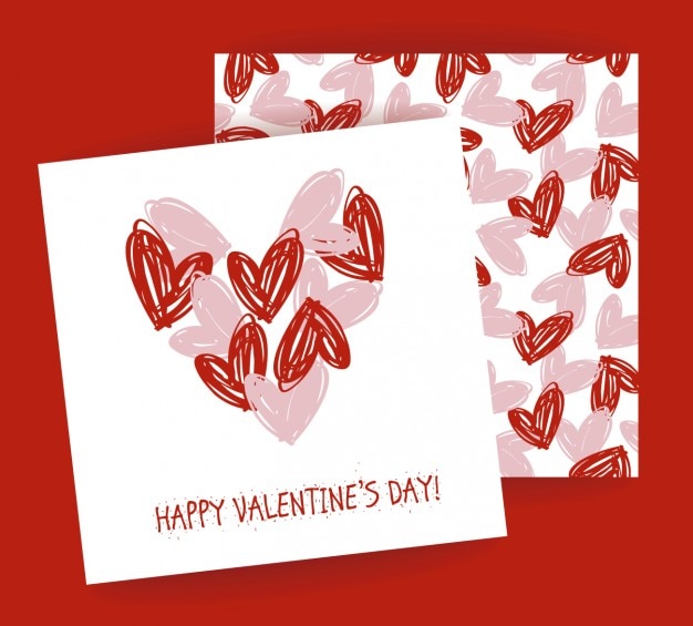 Valentine card with hearts pattern