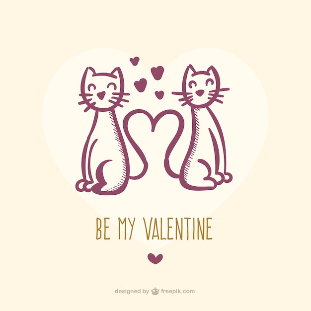 Free Vector valentine cats