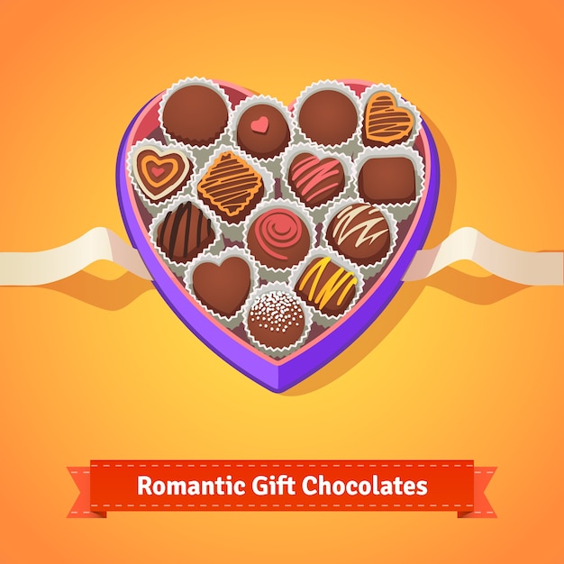 Free Vector valentine chocolates in box