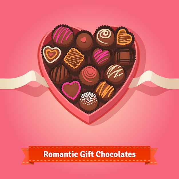 Free Vector valentine day, birthday chocolates in box