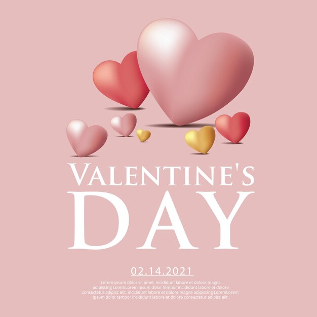 Free Vector valentine day celebration template illustration