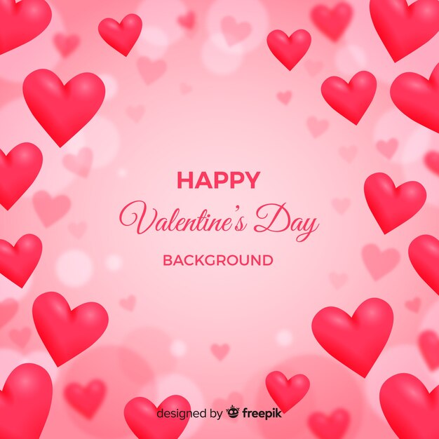 Valentine flat hearts background