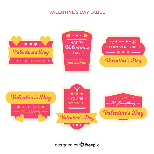 Valentine flat label pack